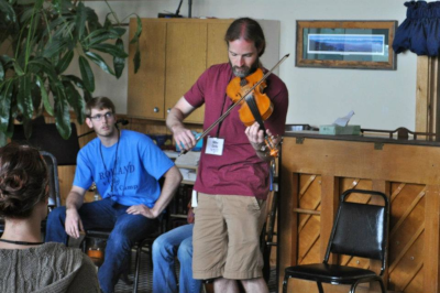 Mike Cirillo performing at Rolland Fiddle Camp